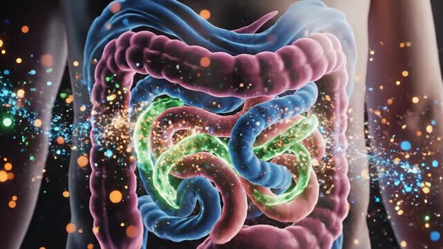 Gut Health Visualization - A Detailed Look at the Human Digestive System.