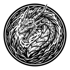 A WILD CIRCLE DRAGON LOGO THAT REFLECTS POWER, BEAUTY AND HIGH PERFORMANCE FOR ESPORTS	