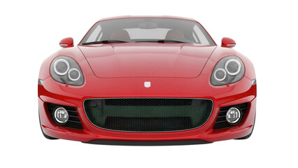 Naklejka premium Red sports car PNG isolated on transparent background, modern vehicle for transportation and automotive design