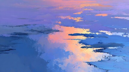 Abstract art, painting art of a minimalism landscape