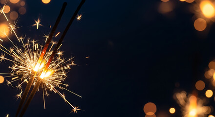 Fototapeta premium Sparkler Glow Background with Copy Space – Festive Light and Celebration Theme