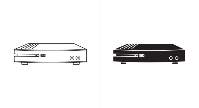 Dvd player vector icon isolated on in flat design style