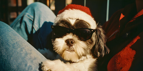 Sophisticated Shih Tzu Strikes a Stylish Pose with Sleek Black Sunglasses