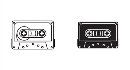 Fototapeta premium Cassette tape isolated on for vintage music and audio storage