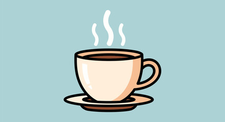 Steaming Cup of Coffee Illustration 1.
