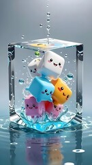 Piggy bank with euro coins pink toy savings figurine