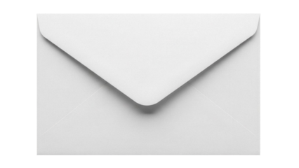 Blank white envelope PNG isolated on transparent background, stationery for sending letters and invitations