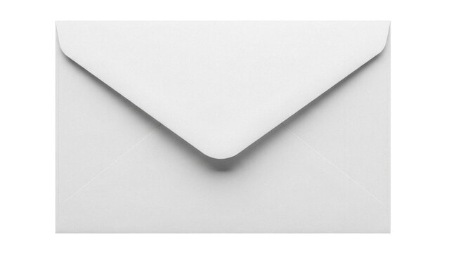 Blank white envelope PNG isolated on transparent background, stationery for sending letters and invitations