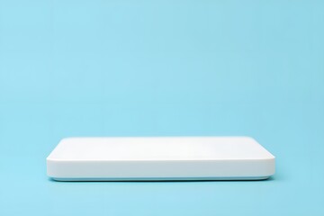 White box on light blue background showcases minimalism and simplicity nicely here