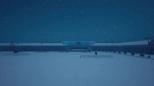 Liminal space empty mall strip outdoor