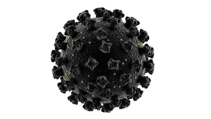 Detailed coronavirus virion PNG isolated on transparent backdrop, COVID-19 pathogen with spikes for medical and scientific use