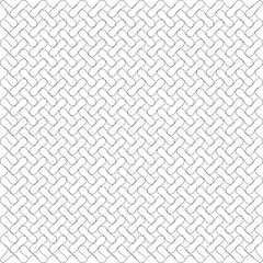Seamless Interlocking Pattern with Rounded Shapes on White Background