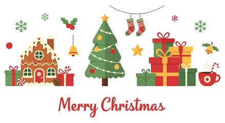 Festive Merry Christmas Holiday Elements Collection