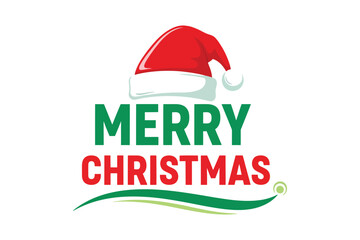 a bright red and green christmas message with a santa hat creates a cheerful design for cards, posters, and holiday graphics.