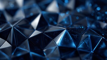 Abstract background with dark blue metallic triangles