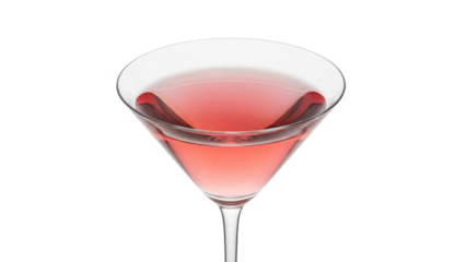 Elegant cosmopolitan cocktail in a martini glass isolated PNG, refreshing alcoholic beverage for celebrations and special occasions