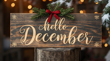 hello december in christmas background ai genrative