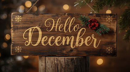 hello december in christmas background ai genrative