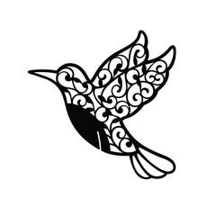 Floral Ornament Paper Cut Hummingbird Decoration