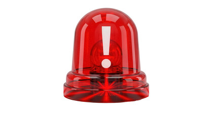 Red emergency flasher PNG isolated on transparent background, warning light for danger alert and urgent situations