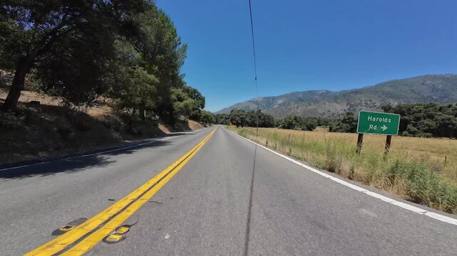 Palomar Mountain Highway 76 West Driving Plate Front View 02 California USA