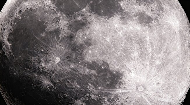 la luna y su textura en estado de luna llena 