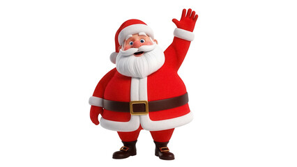 Cheerful Santa Claus cartoon character PNG isolated on transparent background, festive holiday season greeting card element