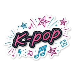 Obraz premium Kpop text neon effect k Korean Seoul