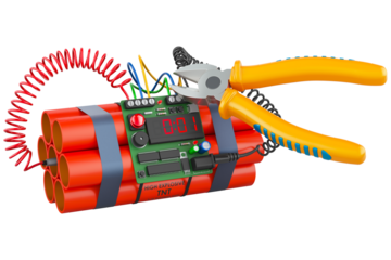 TNT bomb disposal, concept, transparent background