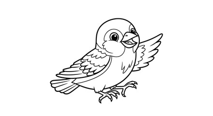Obraz premium Adorable Cartoon Bird Illustration