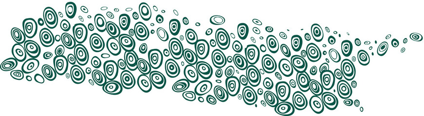 Modern Abstract Art with Line Art Circles &ndash; Contemporary Teal Abstract Wallpaper | Concentric Circles Design, Visual Rhythm Art & Minimalist White Background for Branding and Home Decor