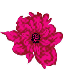 Floral Vector Art & Pink Flower Clipart &ndash; Cute Stylized Flower for Wallpaper, Invitations, Stickers & Home Decor | Retro Pop Art Flower with Black Center & Pointed Petals