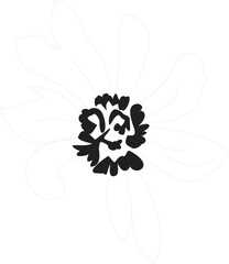 Black and White Flower Vector Art &ndash; Minimal Floral Line Art & Silhouette Design | Simple Flower Drawing for Wallpaper, Embroidery, Invitations, Home Decor & Printable Art