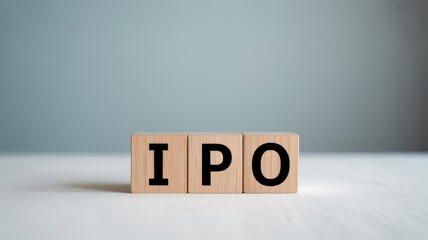 Exciting IPO initial public offering concept on wooden blocks for financial growth and stock market success, investment opportunity, business concept