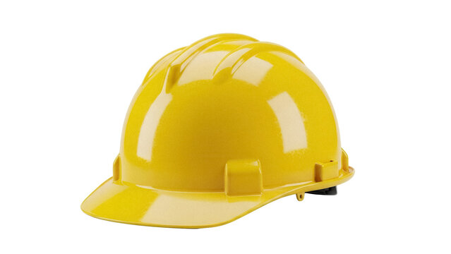 Yellow hard hat isolated PNG, construction worker safety helmet for building site, industrial work, and personal protective equipment