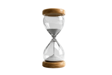 Glass hourglass isolated on transparent background