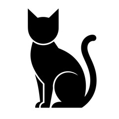 Minimalist black cat silhouette vector illustration