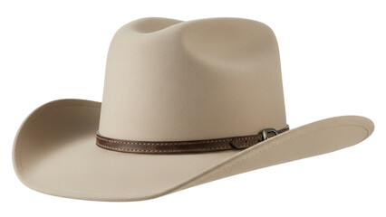 Beige cowboy hat PNG isolated on transparent background, classic western headwear for fashion and outdoor adventures
