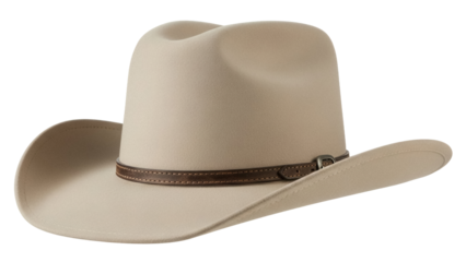 Beige cowboy hat PNG isolated on transparent background, classic western headwear for fashion and outdoor adventures