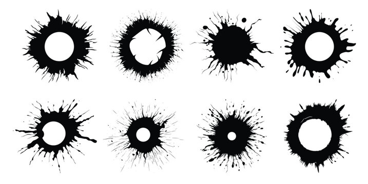 bullet holes clipart silhouette bundle 