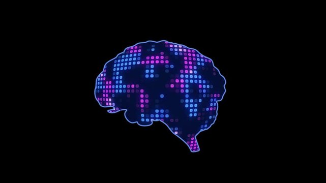 Animated Neural Network Data Program Inside the AI Brain