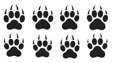 collection of black animal paw prints with sharp claws © Xvja