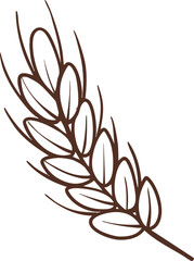 Wheat icon cartoon hand drawn character illustration