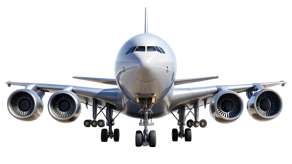 Modern airplane ready for takeoff with powerful engines and sleek design, perfect for travel ads or aviation industry materials, ideal for transportation themes