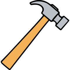 A Classic Claw Hammer Tool With A Wooden Handle And Metal Head Isolated On A Black Background Illustrating A Construction And Repair Object