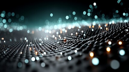 Abstract digital network with glowing points and connection, dark technological background vision