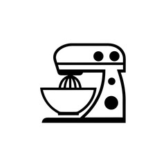 Illustration of a stand mixer icon on transparent background silhouette