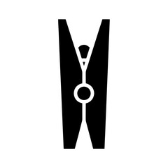 Illustration of a wooden clothes peg on transparent background silhouette