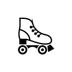 Illustration of a roller skate icon on transparent background silhouette