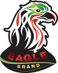 Eagle Brand Logo Featuring Bold Colors and Dynamic Design Representing Strength and Patriotism Vector Illustration